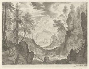 Boslandschap met waterval (Berglandschappen uit Tirol)