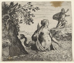 Fabel van de zeemeermin door Egidius  Sadeler (II)