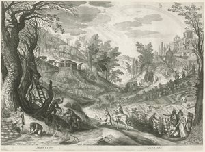 Maart en april door Egidius  Sadeler (II)