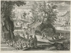 Mei en juni. De twaalf maanden in zes Italiaanse landschappen (series title) door Egidius  Sadeler (II)