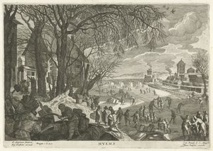 Winter (De vier seizoenen) door Egidius  Sadeler (II)
