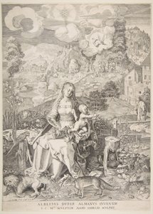 Maagd en kind in een landschap door Aegidius Sadeler II