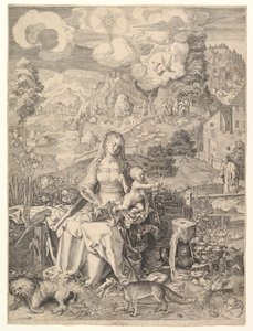 Maagd en Kind in een landschap door Aegidius Sadeler II