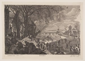 Winter, uit De vier seizoenen door Aegidius Sadeler II