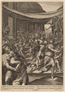 De Verkrachting van de Sabijnse Vrouwen door Aegidius Sadeler II after Denys Calvaert