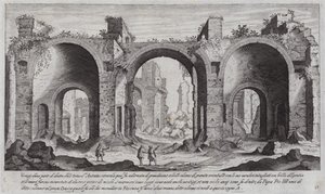 Thermen van Caracalla, Rome (gravure) door Aegidius Sadeler or Saedeler