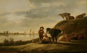 Vee bij de rivier door Aelbert Cuyp