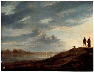 Zonsondergang over de Rivier, 1650s door Aelbert Cuyp