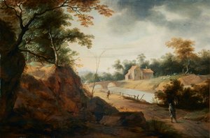 Landschap met reizigers