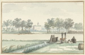 Het kasteel Ter Hooge op Walcheren door Aert Schouman