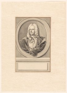 Portret van Abraham van Hoey, in ovaal, naar links door Aert Schouman