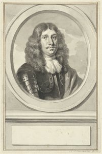 Portret van Cornelis Evertsen in wapenrusting, in ovaal, naar rechts