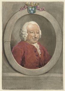 Portret van Johan Hudde Dedel, in ovaal, naar rechts door Aert Schouman