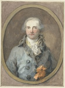 Portret van een heer in een ovaal kader door Aert Schouman