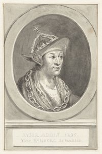 Portret van keizer Adolf VII van Nassau, in ovaal, naar rechts door Aert Schouman