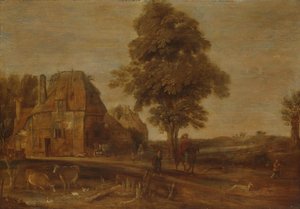 Landschap met een herberg
