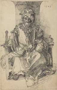 Een Oosterse Heerser Zittend op Zijn Troon door After Albrecht Dürer