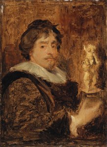 Portret van Frans Duquesnoy door after Anthony van Dyck