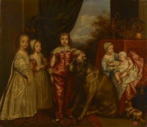 De vijf oudste kinderen van Charles I door after Anthony van Dyck