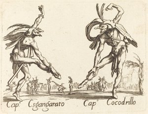 Kapitein Esgangarato en Kapitein Cocodrillo door After Jacques Callot