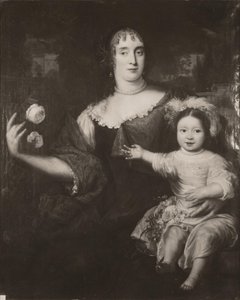 Dubbelportret van Maria van Berckel (1631-1796) en haar dochter door After Jan de Baen