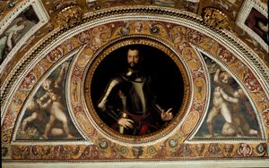 Portret van Cosimo I di Medici, Groothertog van Toscane en vader van Francesco I door Agnolo (after) Bronzino