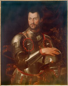 Portret van hertog Cosimo I in harnas door Agnolo Bronzino