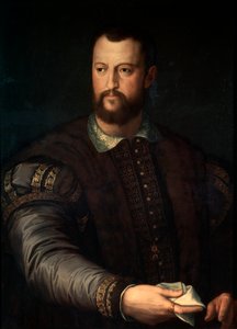 Portret van Groothertog van Toscane Cosimo I de Medici, 1519-1574, na 1560 door Agnolo Bronzino
