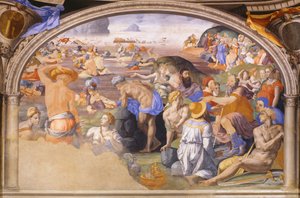 De Israëlieten steken de Rode Zee over, 1540-1545 door Agnolo Bronzino