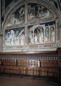 Uitzicht op de Castellani-kapel (of Sacrament) versierd met fresco