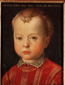 Portret van Garzia de Medicis (1547-1562) Kind. Schilderij door Allori Angelo di Cosimo, bekend als Bronzino (1503-1572) 16e eeuw. Paleis Medici-Riccardi, Florence