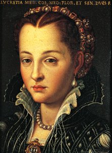 Portret van Lucrezia de Medici door Agnolo Bronzino