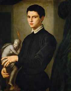 Portret van een jonge beeldhouwer ...