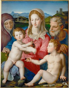 De Heilige Familie met Sint Anna en Johannes de Doper ...