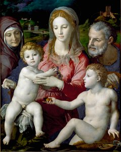 De Heilige Familie met Sint Anna en Sint Johannes Kind
