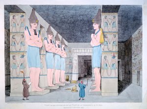 Het interieur van de tempel in Ybsombul in Nubië