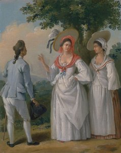 Vrije West-Indische Creolen in Elegante Kleding door Agostino Brunias