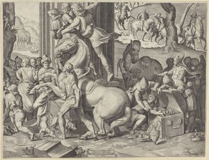 Aanbidding door de koningen door Agostino Carracci