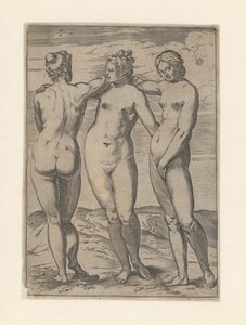 De Drie Gratiën door Agostino Carracci