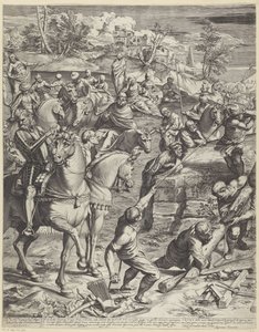 Kruisiging van Christus (linker deel) door Agostino Carracci