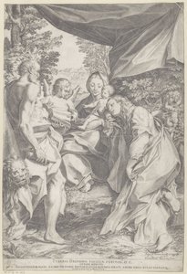 Maria met Kind en de heilige Hieronymus en Maria Magdalena door Agostino Carracci