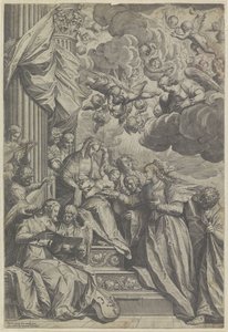 Mystieke huwelijk van de heilige Catharina door Agostino Carracci