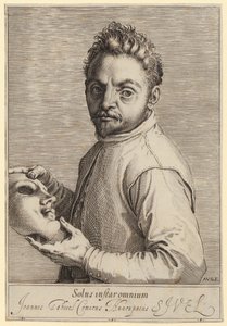 Portret van Giovanni Gabrielli, genoemd „Il Sivello“ door Agostino Carracci