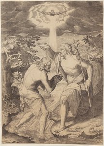 Doop van Christus door Agostino Carracci