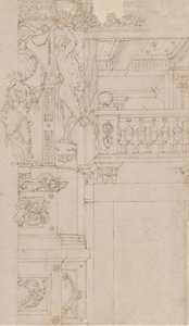 Studies voor de trompe-l’oeil decoraties van Palazzo Ducale Palazzo Pitti, Florence door Agostino Mitelli