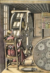 Draaiend bureau - Uit "Le Diverse et Artifiose Machine" door Agostino Ramelli (1531-1608) - Parijs 1588