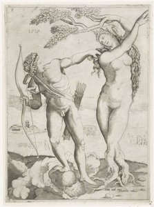 Apollo en Daphne door Agostino Veneziano
