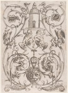 Grof Ornament met Satyrs, uit een set van twintig ornamentpanelen