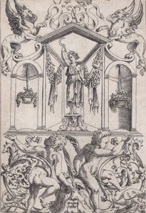 Ornamenteel paneel, ca. 1514-36 door Agostino Veneziano