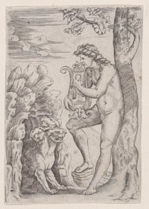 Orpheus, gedateerd 1528 door Agostino Veneziano